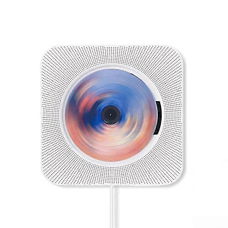 2024 Portable Cd Player Bluetooth Speaker Stereo Cd Players Led Screen Wall Mountable Cd Music Player With Ir Remote Control Fm Radio (White)