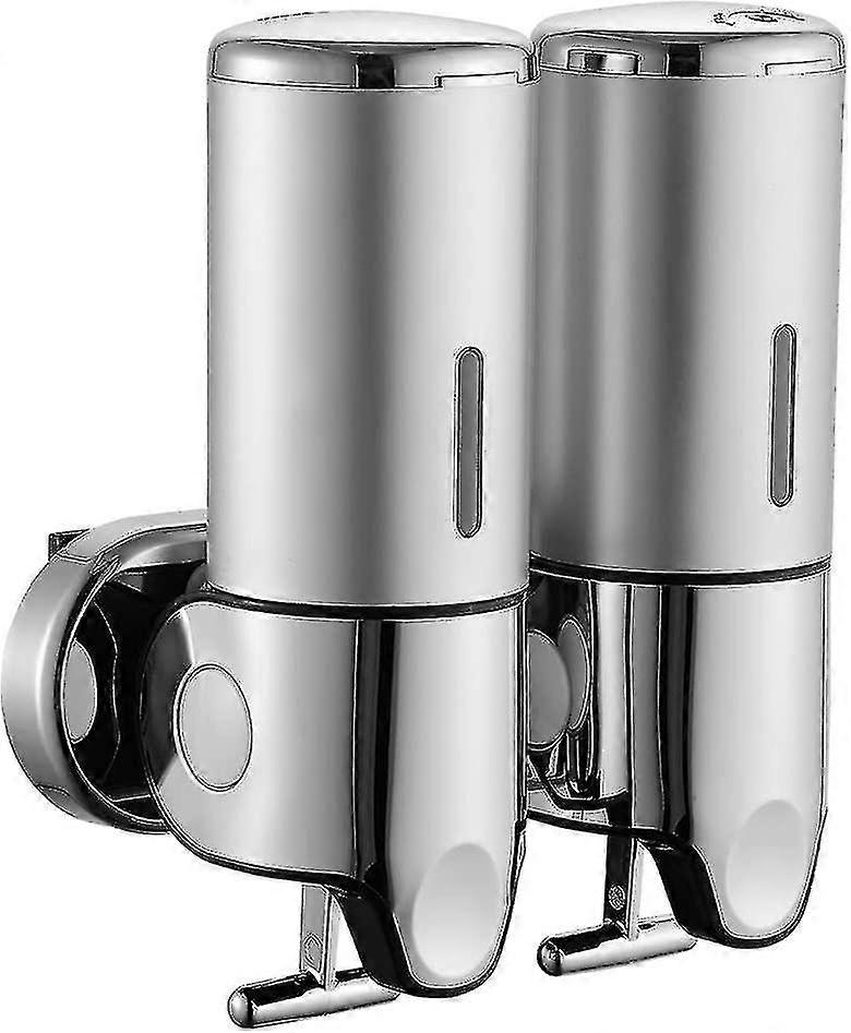 Sapone Dispenser Montaggio a Parete Manuale Doppio Dispenser 1000ml, nero