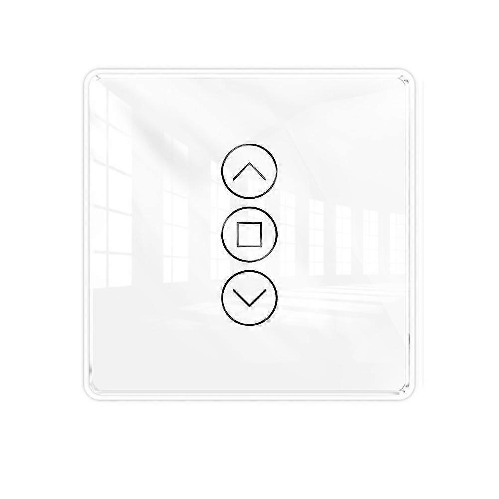 Wifi Rf433 Smart 2.5d Arc Glass Touch Curtain Switch For Roller Blinds Shutters Smart Life/tuya App
