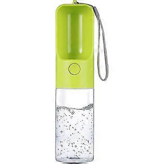 Hundedrikkeflaske for på farten, lekkasjesikker utendørs drikkeflaske - 450 ml (grønn)