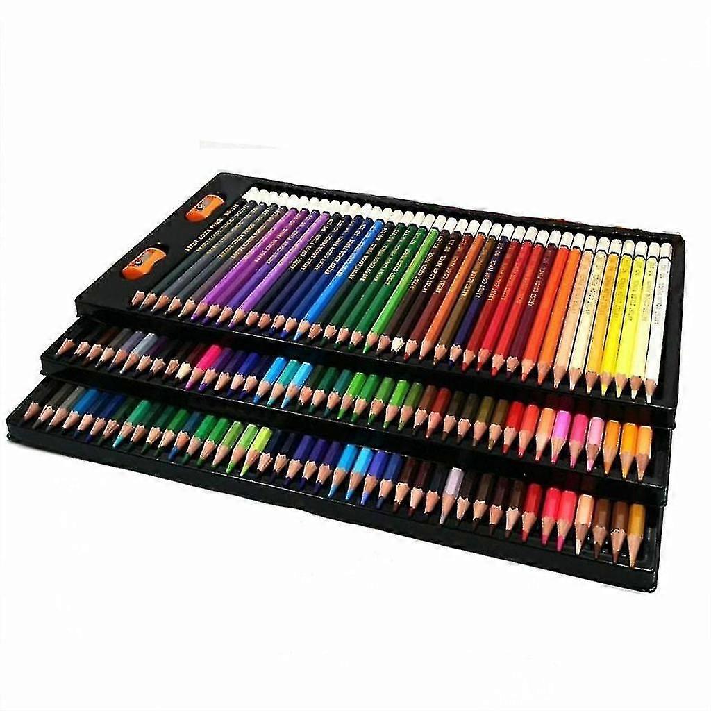 120 Colored Pencils With Metal Box Of - Easy Access With 3 Compartments - Ideal