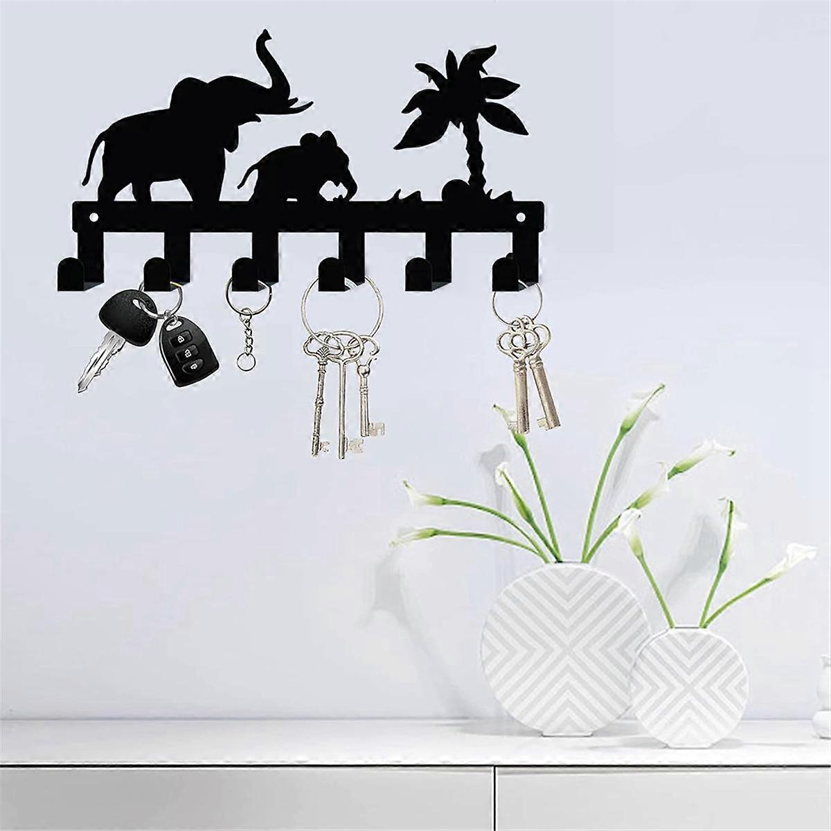 6 Hooks Key Holder for Wall Metal Keys Holder Decorative Wall Mounted ...