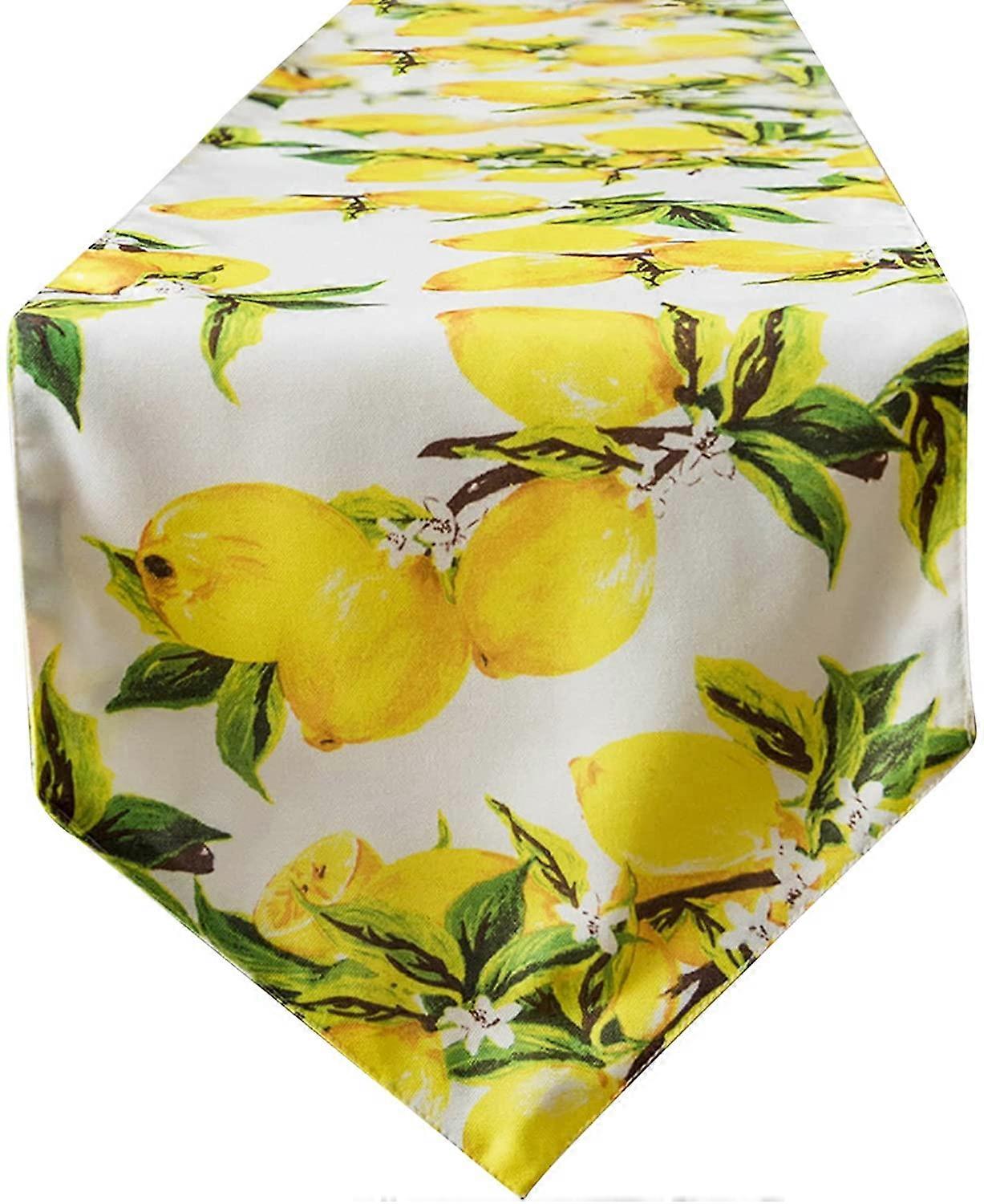 Waterproof Table Runner - Lemon Pattern - Table Decoration For Dining Room, Party, Kitchen