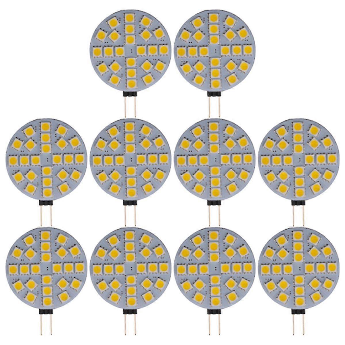 10PCS 4.8W G4 Socket 5050 SMD Mini Led Bulb on DC 12V Replace Halogen Bi-Pin Lamp LED Bulb Warm White Lights