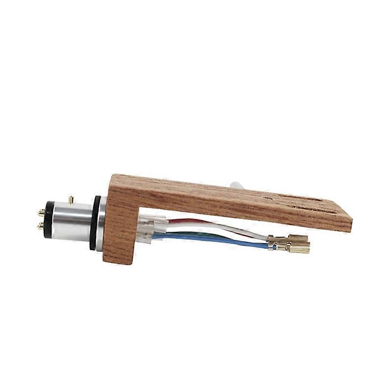 Bnineteenteam Universal Record Player Headshell Phonograph Cherry Wood Turntable Replacement Headshell with 4pcs Lead