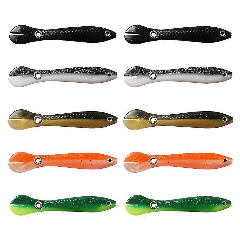 10 قطع السباحة لينة المطاط محاكاة لوتش الصيد إغراء مجموعة مرنة المياه المالحة