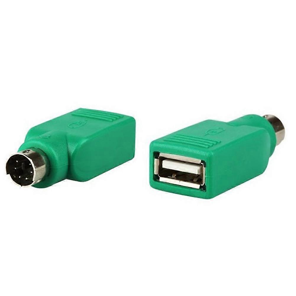2Pcs USB Female to Male Adapter Converter for PS2 Computer Keyboard Mouse