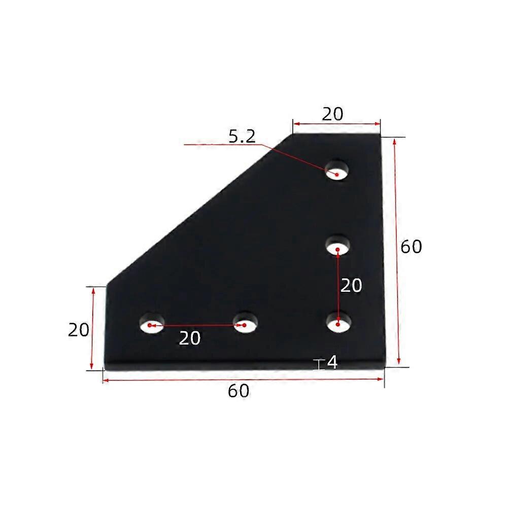 5 Hole Joint Board Plate Corner Angle Bracket Connection Joint Strip 90 Degree For Aluminum Profile Without Screws