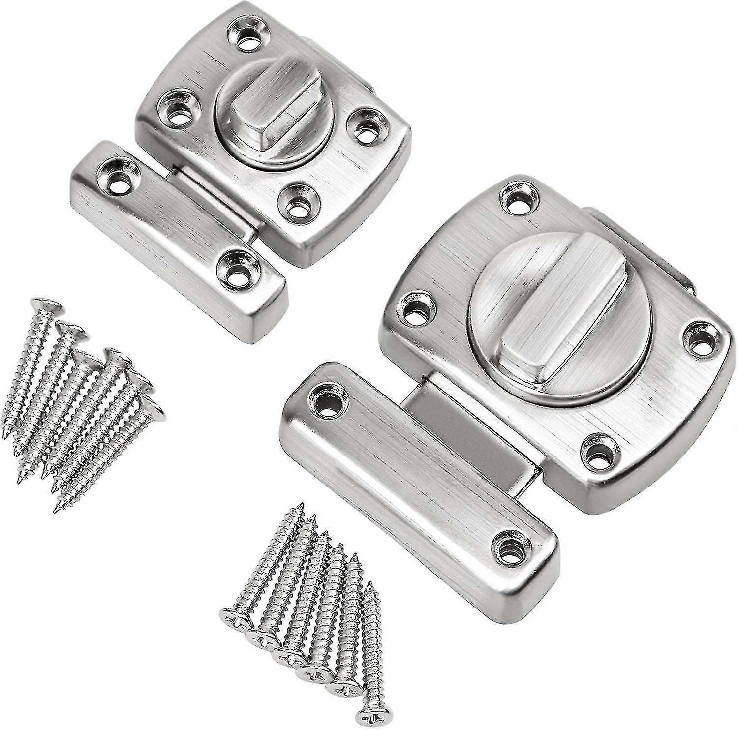 Security Door Latch, Rotatable Door/window Latch Lockcoloursilver2 Pcs