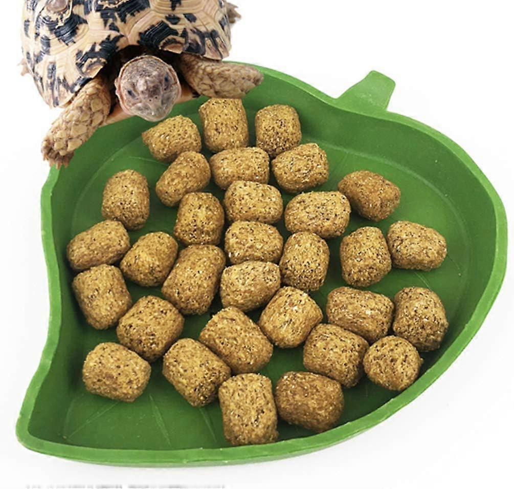Green Leaf Shape Reptile Turtle Feeder Lizard Gecko Snake Chameleon Food Feeder Bowl,2024 Ping