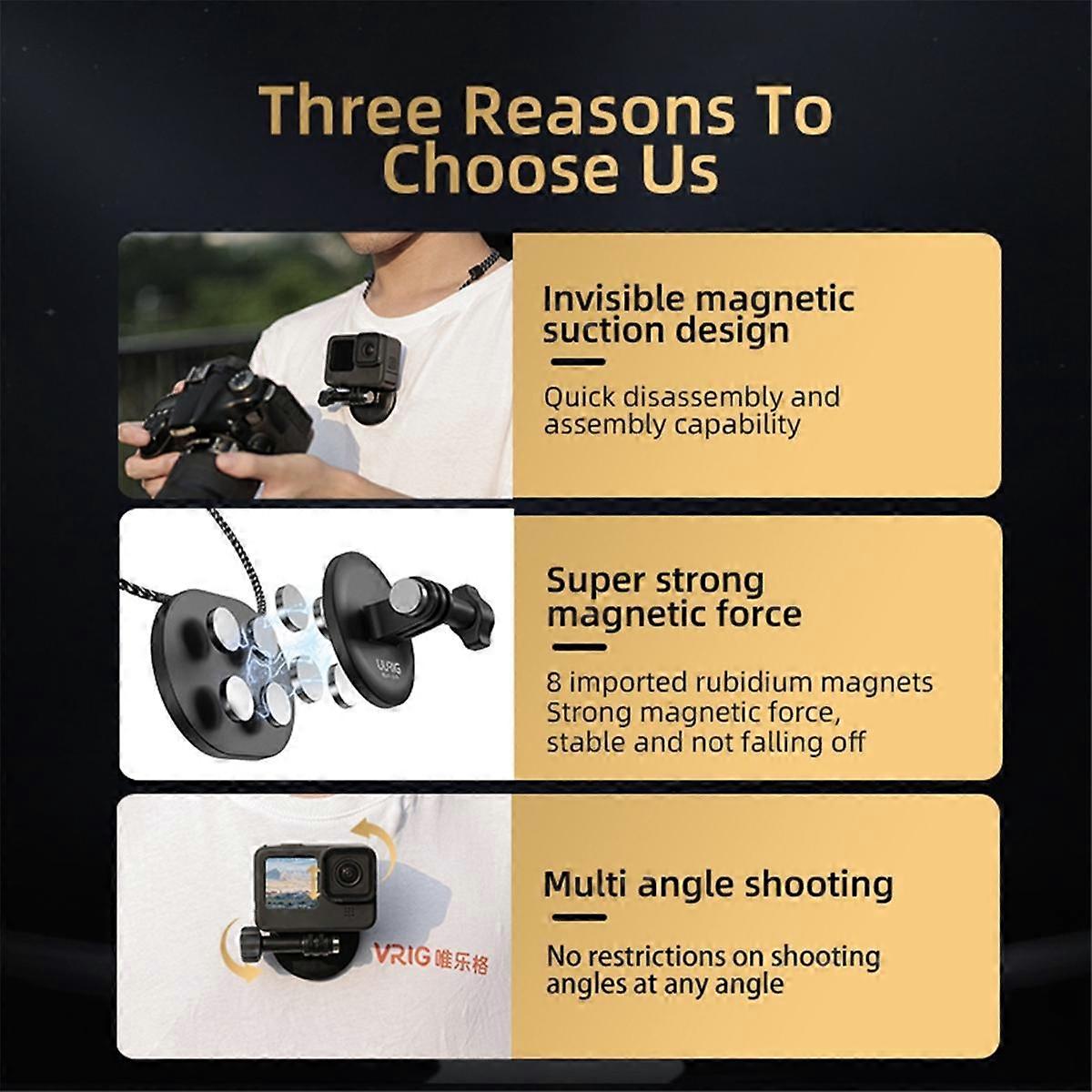 Universal Body Camera Mount Magnetic Neck Holder Camera Mount for Most Body Cam Stick to Clothes