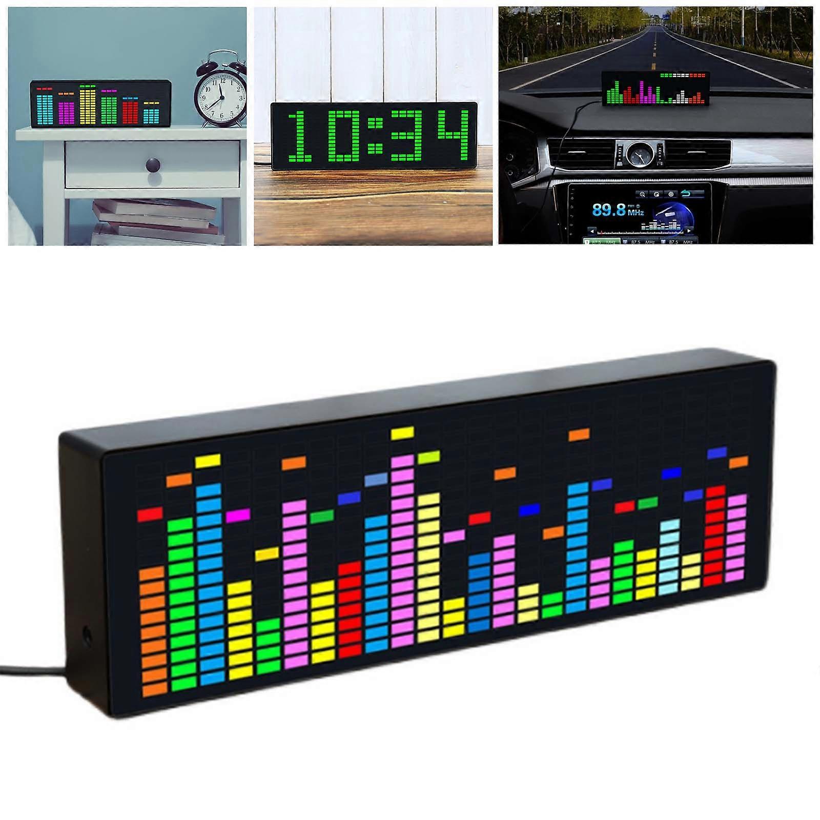 Color LED music spectrum electronic clock voice-activated rhythm light