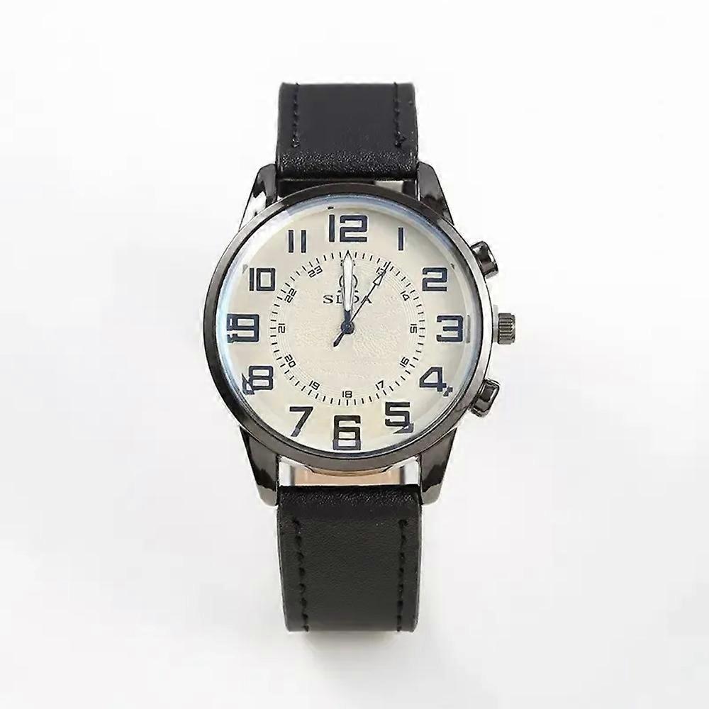 Herren Armbanduhren Uhr Herren Leder Analog Quarz Arbeit Mode + Geschenkbox