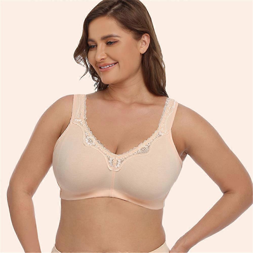 Ladies Plus Size Bra Cotton Rich Full Firm Support Non Wired Non Padded Bra