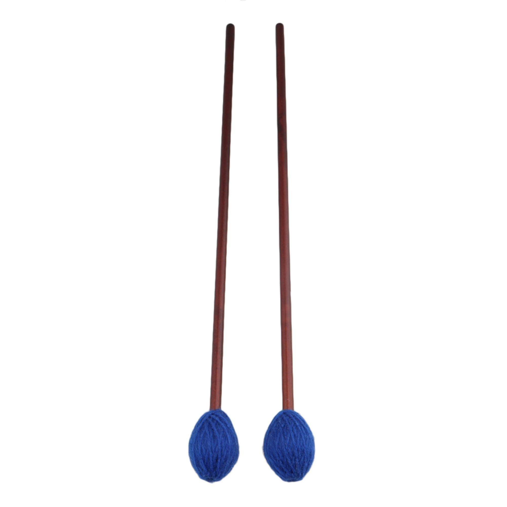 2x Alto Tocando teclado Marimba Mallet W / Blue Yarn Head + maple Handle