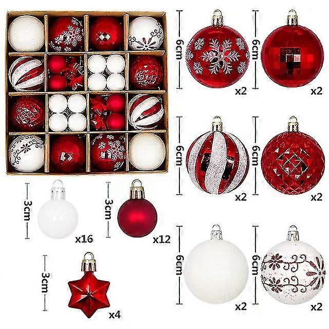 6cm julekugledekoration juletræ kuglepynt vedhæng hængende indretning glædelig juledekoration hjem nytår 2024