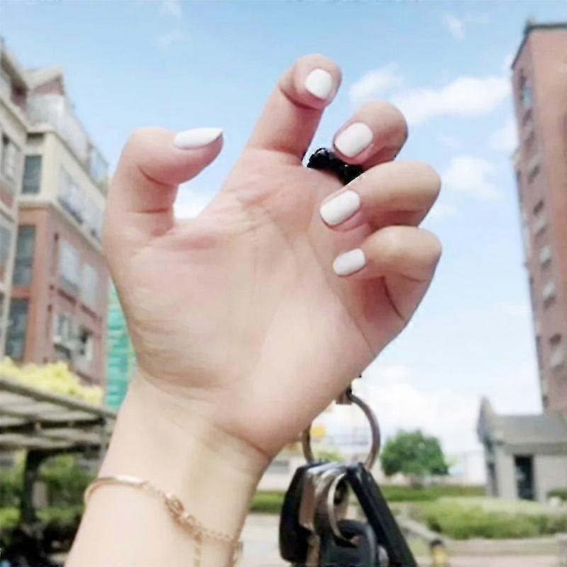 New 24pcs False Nails Pure White Short Paragraph Round Square Head Comfortable False Nail Nail
