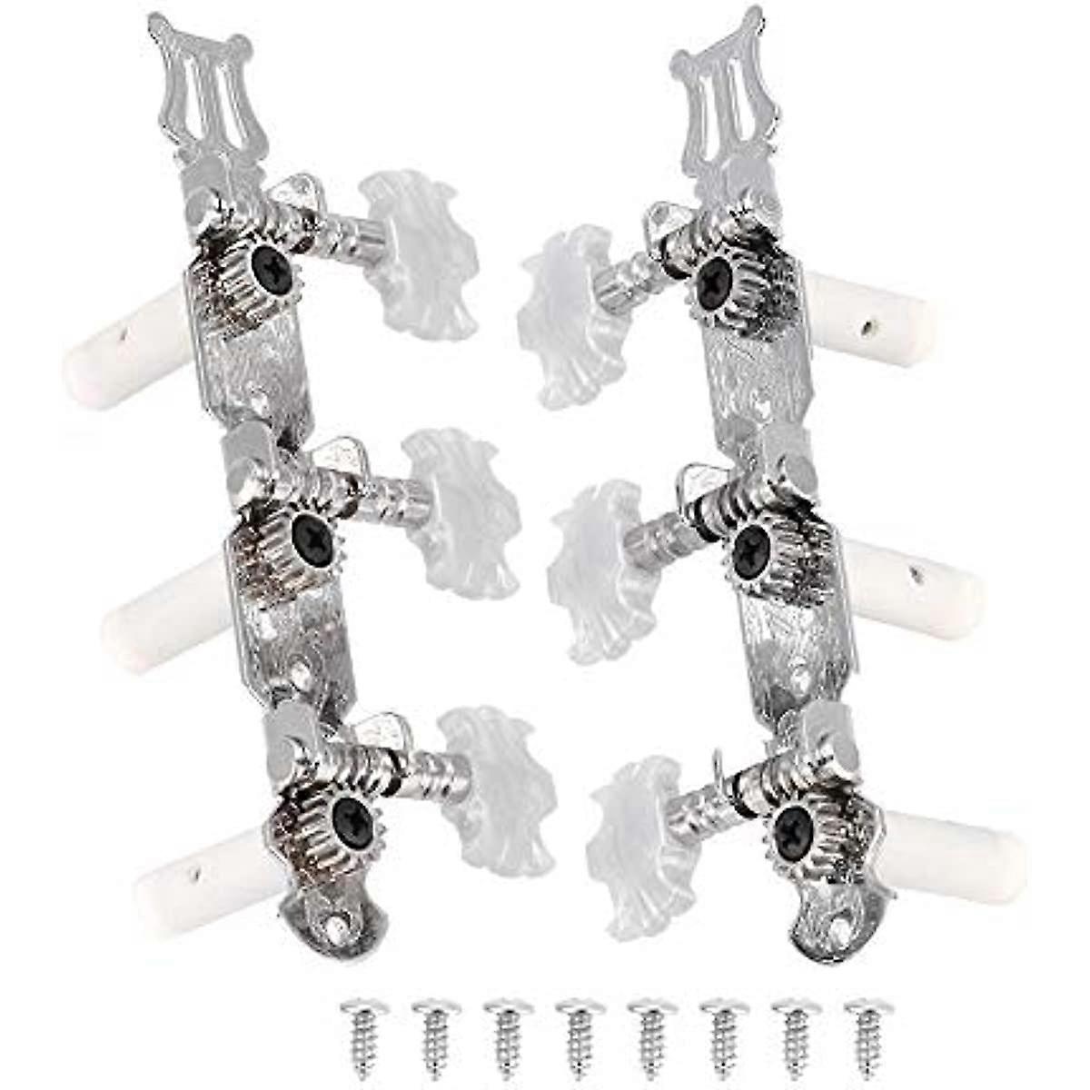 Classical Guitar String Tuning Peg Tuners Machine Heads Silver