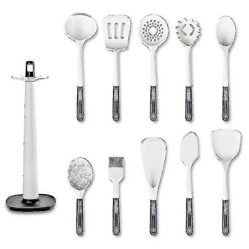 White Silicone Kitchen Cookware High Temperature Resistant Non-Stick ABS Handle Spatula Shovel