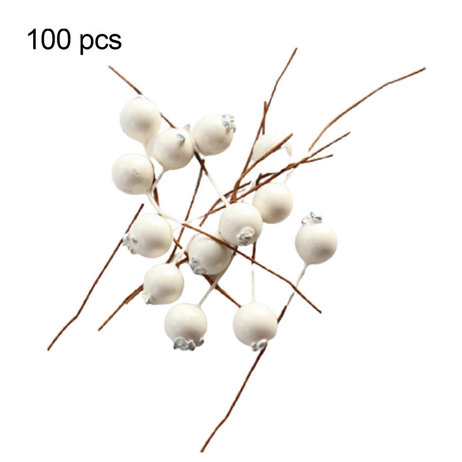 100Pcs/Bag Artificial Berries Beautiful Ornamental Nice-looking Handmade Imitation Fruits Berries for Wedding KAESI
