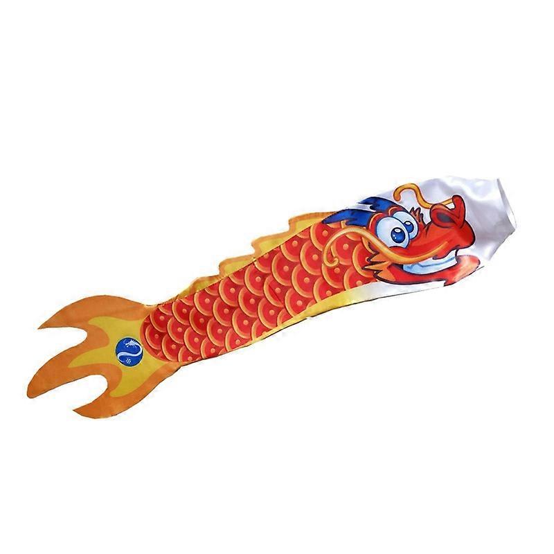 Windsock Foldable Dragon Pattern Fabric Outdoor Rich Color Dragon Wind Flag for Porch KAESI