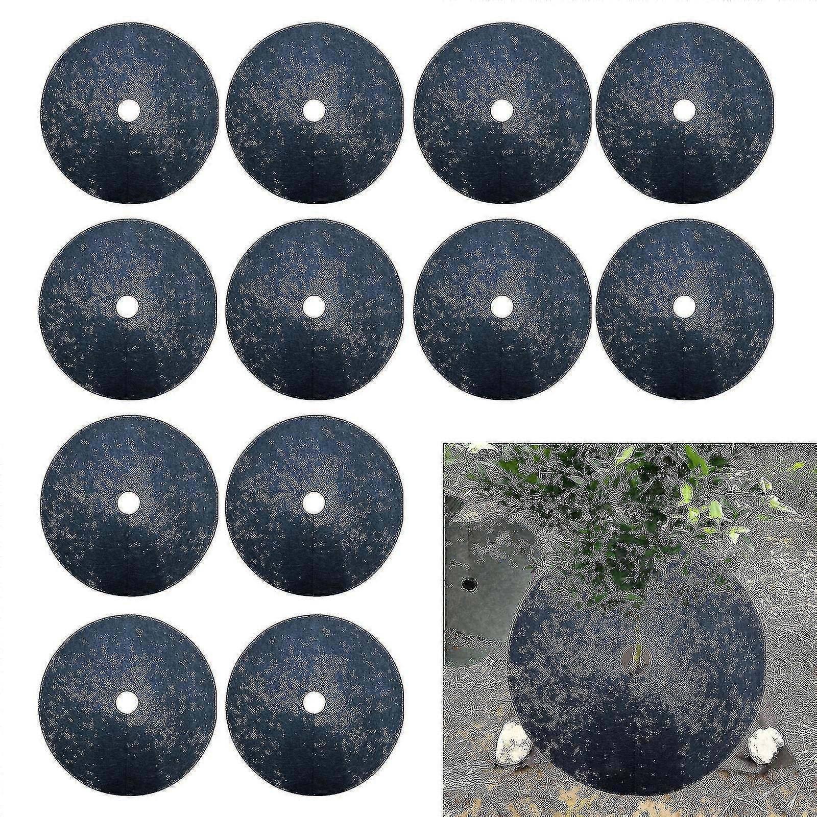 12pcs Mulch Ring Tree Protection Pads Non Woven Tree Protection Weed Pads 15cm Diameter