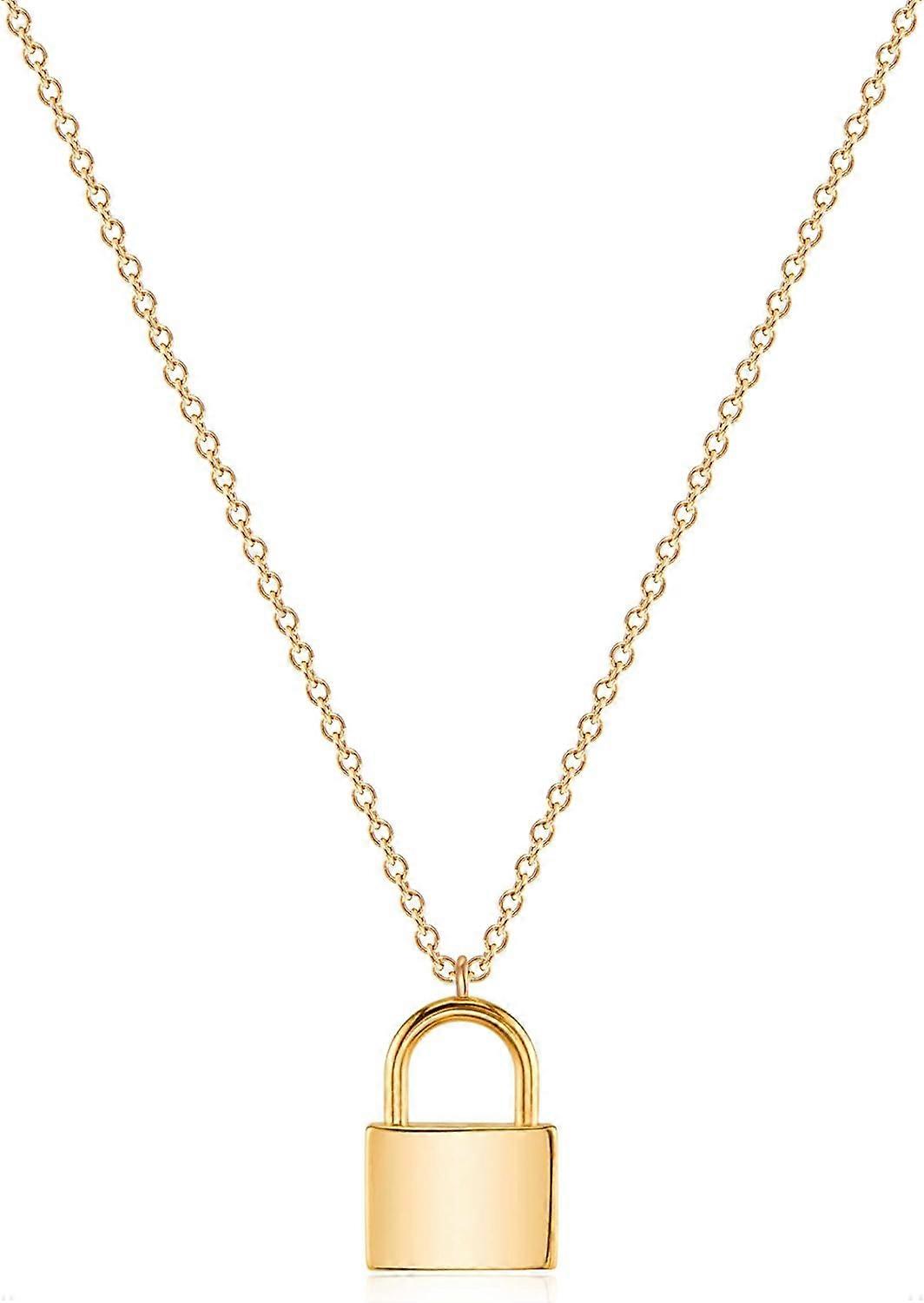Dainty Gold Lock Initial Necklace Initial Padlock Layered Lock Ne