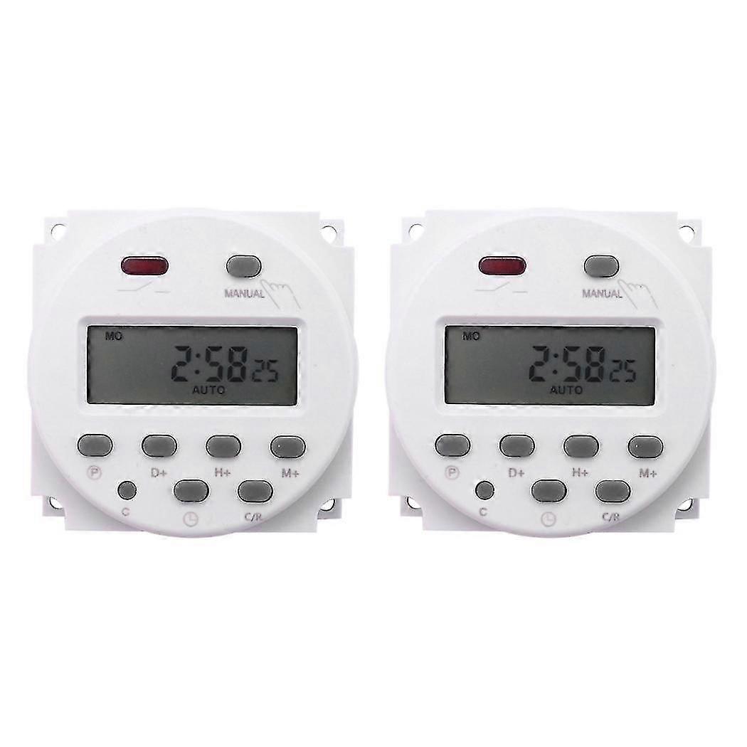 2x New Lcd Digital Control Power Programmable Timer Dc 12v 16a Time Relay Switch