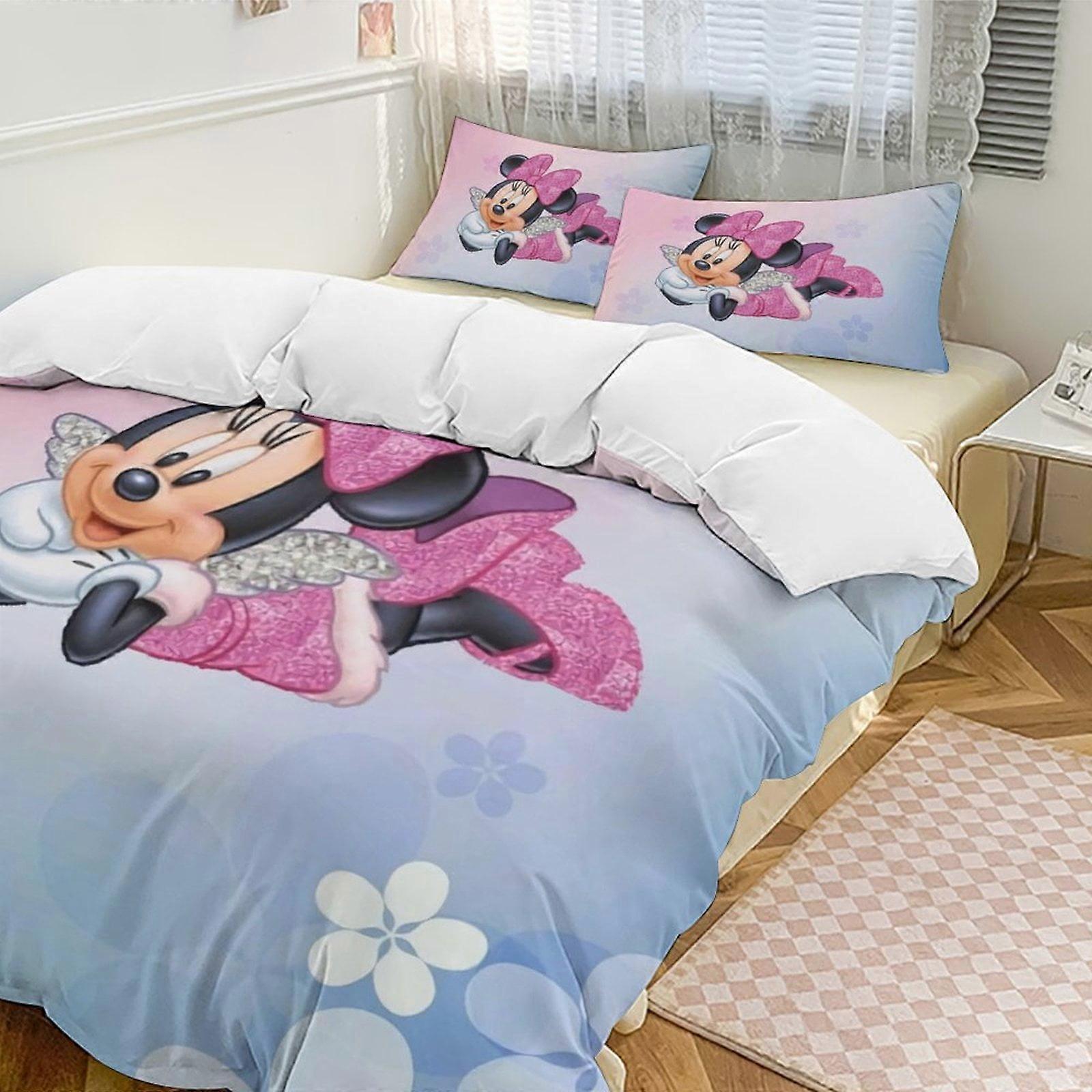 v4259  Bed Sheets Bedding Minnie MouseCartoon Collection 3-Piece Comforter Set, Personalized Bedding Decor for Kids And Teens  Bed Sheets  yuq4259