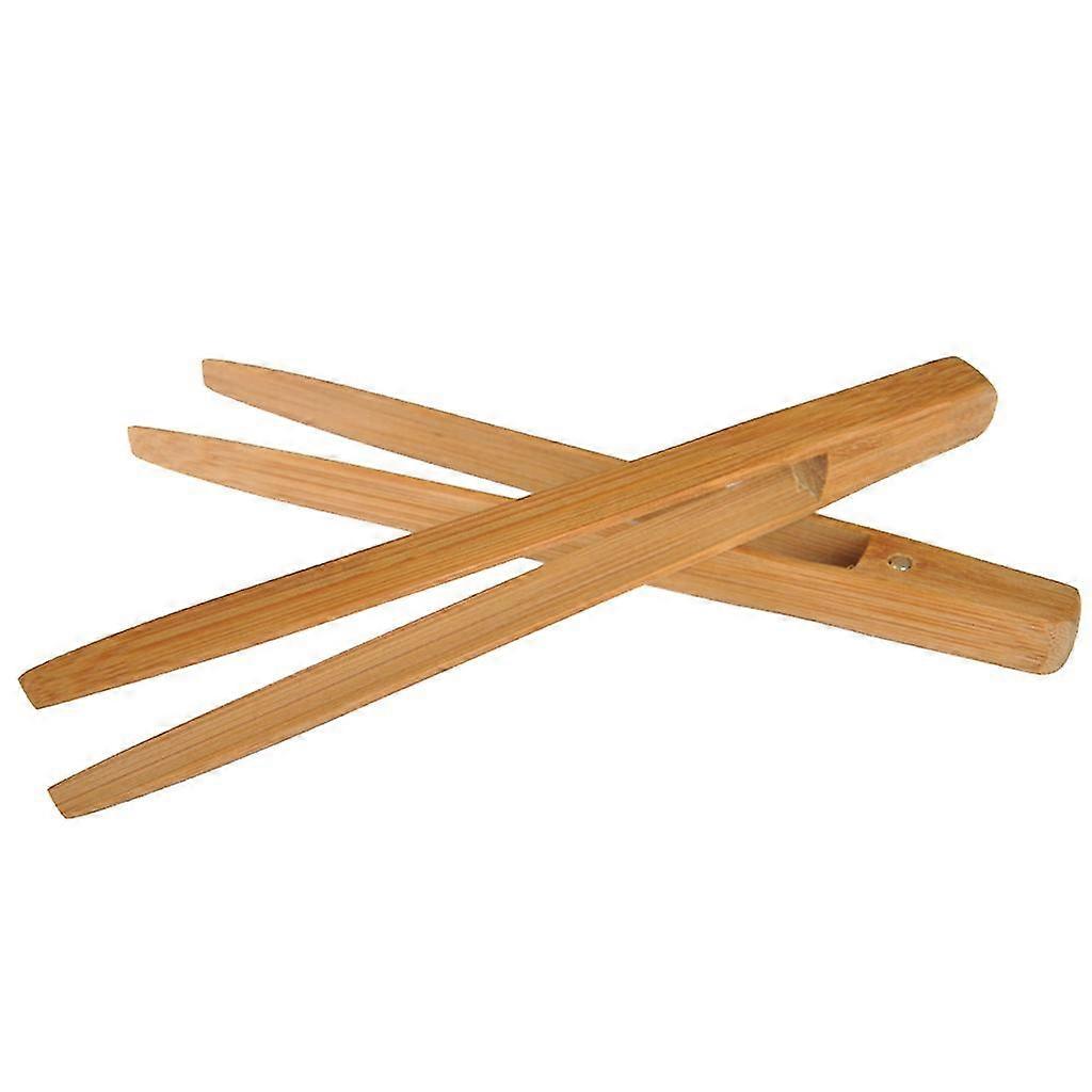 Bamboo Toast Tongs Made Of Pure Beech Wood Storage For Barbecue Cheese Holding