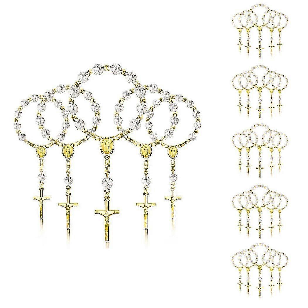 30pcs Baptism Rosary Acrylic Rosary Beads Mini Rosaries With For The First Communion Baptism Party