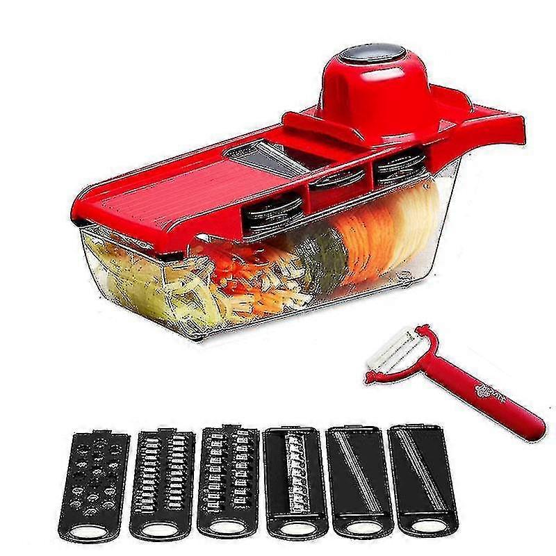 Multifunctional Cutters Potato Cilk Cucumber Peeler Graters(red)