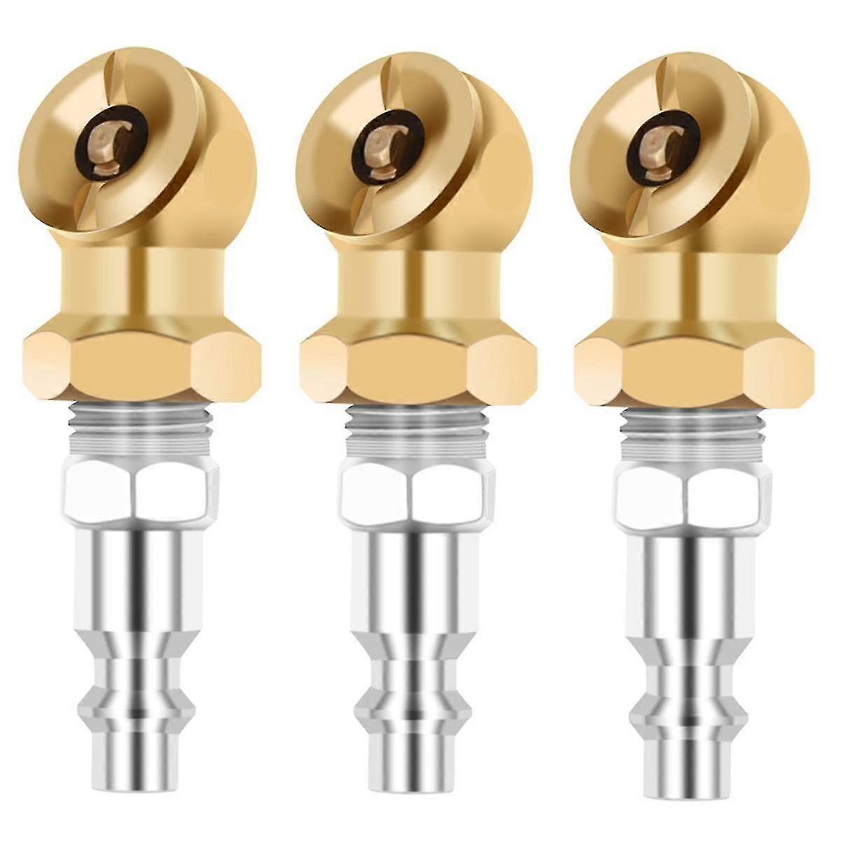1/4Inch Portable Air Chuck Closed Brass Ball Inflator for Inflator Gauge Compressor Accessories, 3