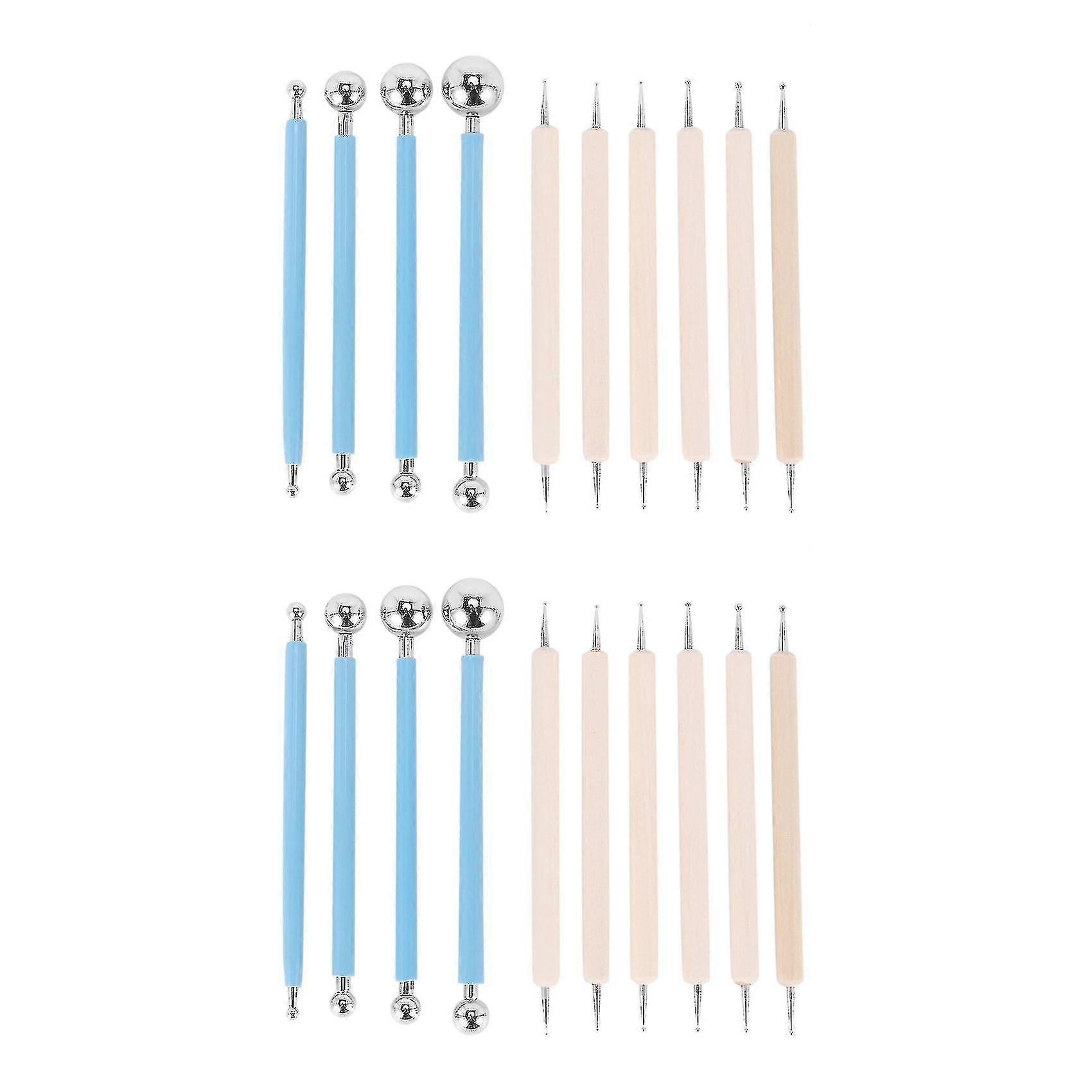 20 γραφίδες μπάλας εργαλείων διακόπτωσης κομματιών για τη ζωγραφική βράχου Mandala, κεραμική τέχνη πηλού, ανάγλυφη τέχνη