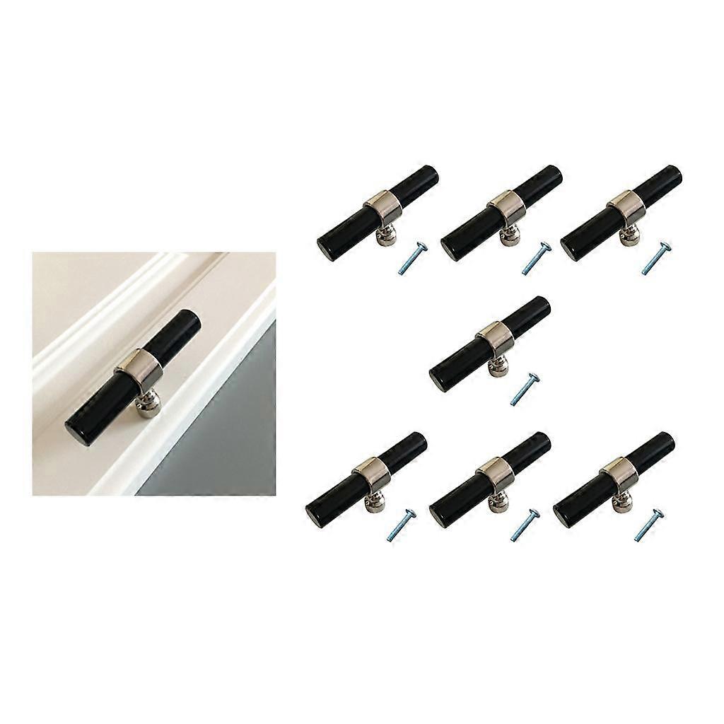 7pcs Acrylic Rod Bar Handle Cupboard Drawer Cabinet Pull Knob Chrome 81mm