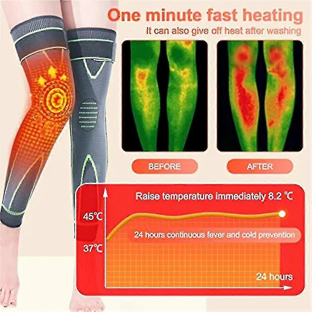 Tourmaline Acupression Auto-échauffante Mise en forme Manchon du genou, Armoise Tourmaline Acupression