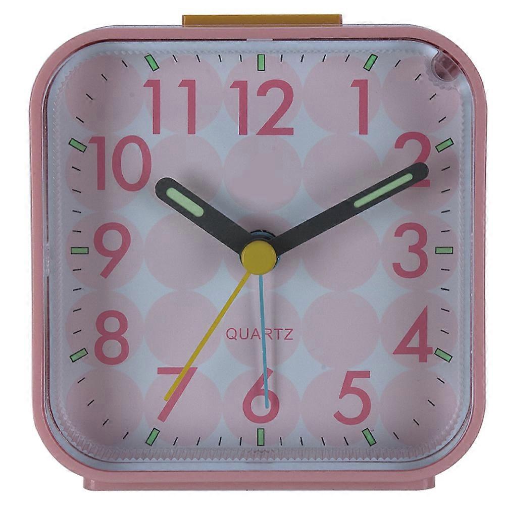 Small Battery Operated Analog Alarm Clock Silent Non Ticking White