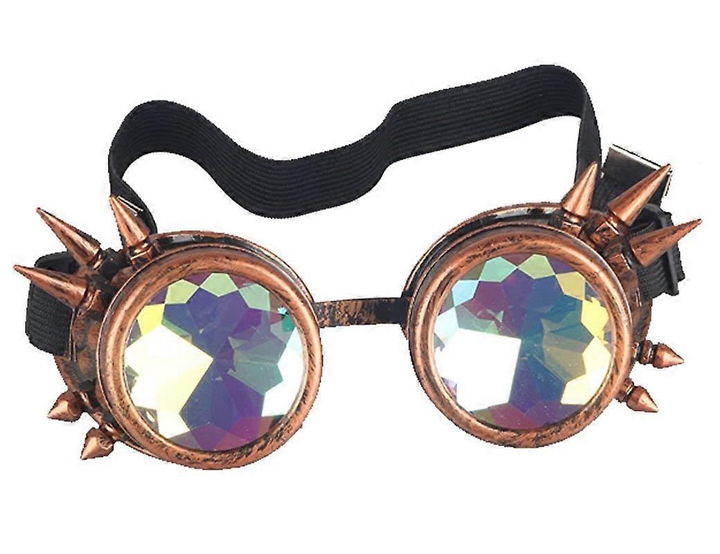 Moda Steampunk Caleidoscopio Gafas Remaches Cosplay Gafas