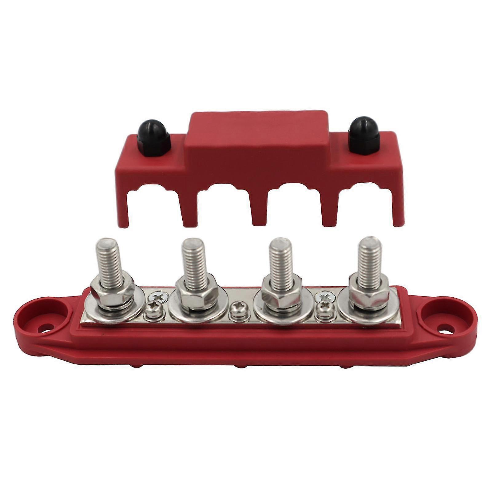 3/8" 5/16" 4 Stud Power Distribution Block Busbar With Cover