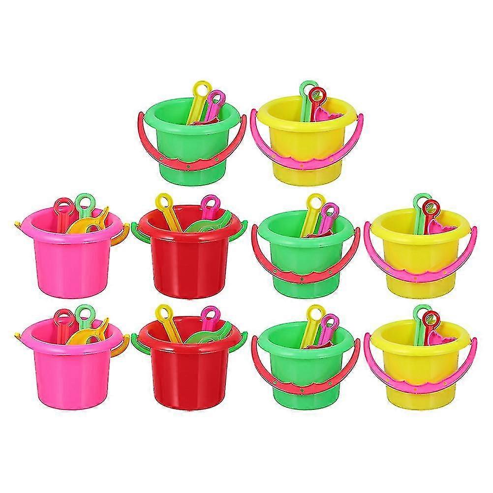 40pcs / 10 Sets Strand Sand Eimer Interessante Kid Beach Eimer Spielzeug Mini Eimer Spielzeug