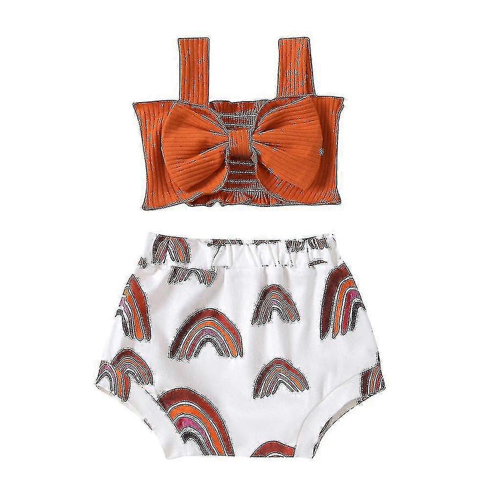 Νεογέννητο Βρέφος Κοριτσάκι Bowknot Tank Tops Σορτς 2τμχ/σετ Καλοκαιρινά Ρούχα Z
