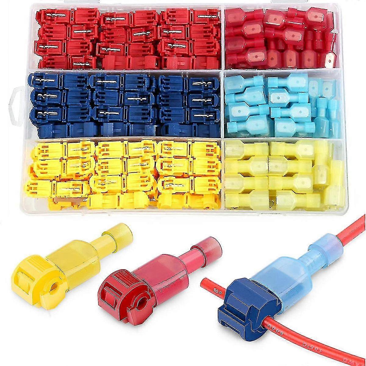 Wire Connector, Quick Splicing Wire Terminal, T-type Break-free Quick Wiring Terminal, Main Wire Splitter Clip 1 Box 240pcs