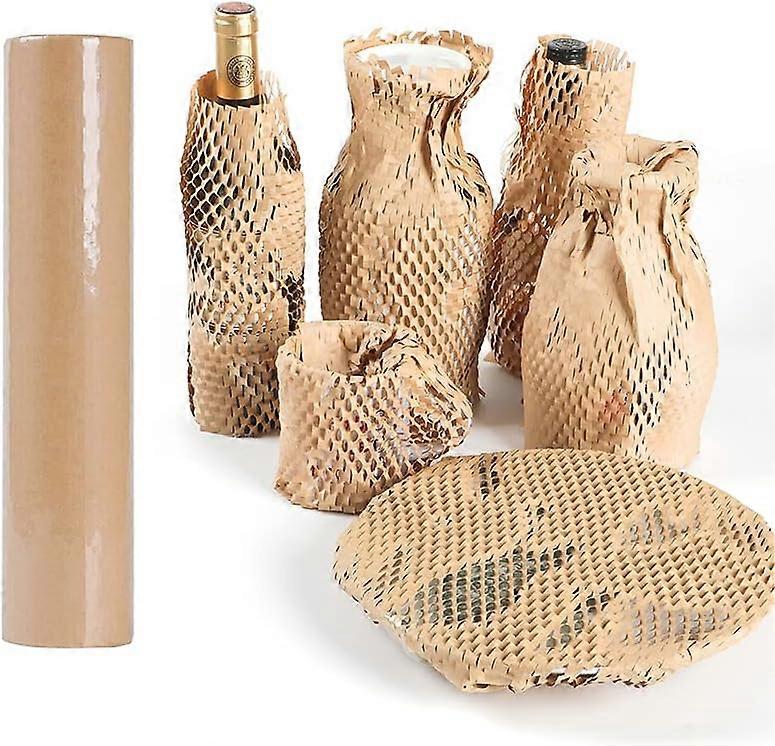 39cm20m Honeycomb Packing Paper Eco Friendly Protective Kraft Paper Packaging For Moving Shipping Suppliers Instead Of Bubble Wrap
