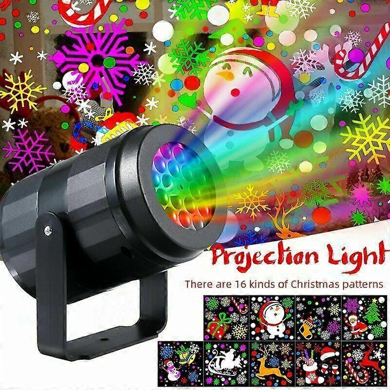 16 Patterns LED Christmas Projector Moving Light Landscape Lamp Xmas Decor