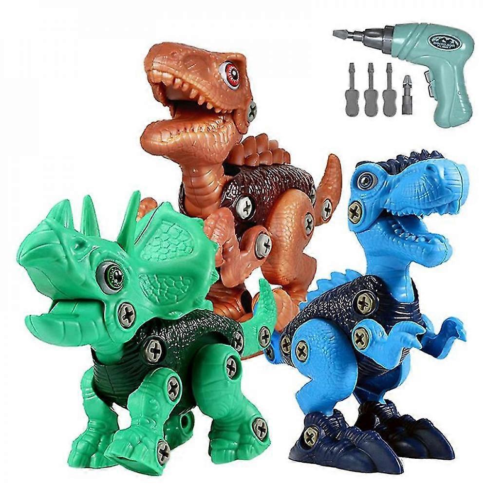3pcs Dinosaur Toy Electric Drill Disassembly And Assembly Children's Dinosaur Toy Educational Toy KTM