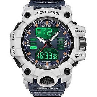 2set Relógios Masculinos Militar Multi Função 50M impermeável Tactical Sports Analog-Digital Watch Light Alarme Calandra Contagem regressiva Cronômetro Big Face Outdo