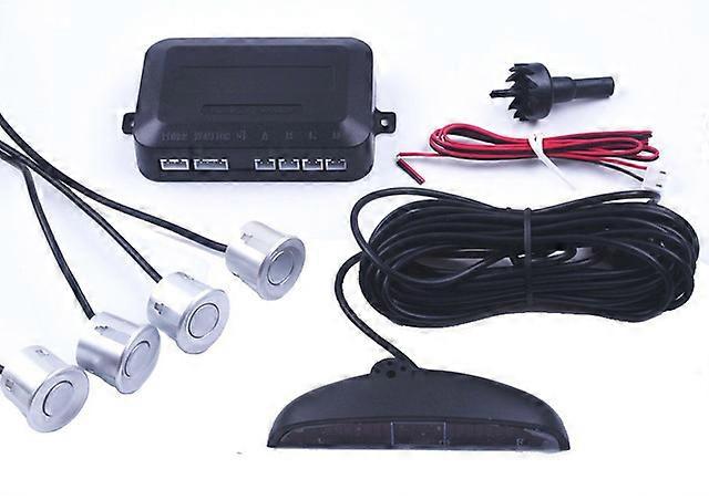 Car Parking Sensor 12V with 4 Sensors Auto Reverse Rear Assistance Backup Park Radar Buzzer Alarm Monitor System Alarm 5 Colors