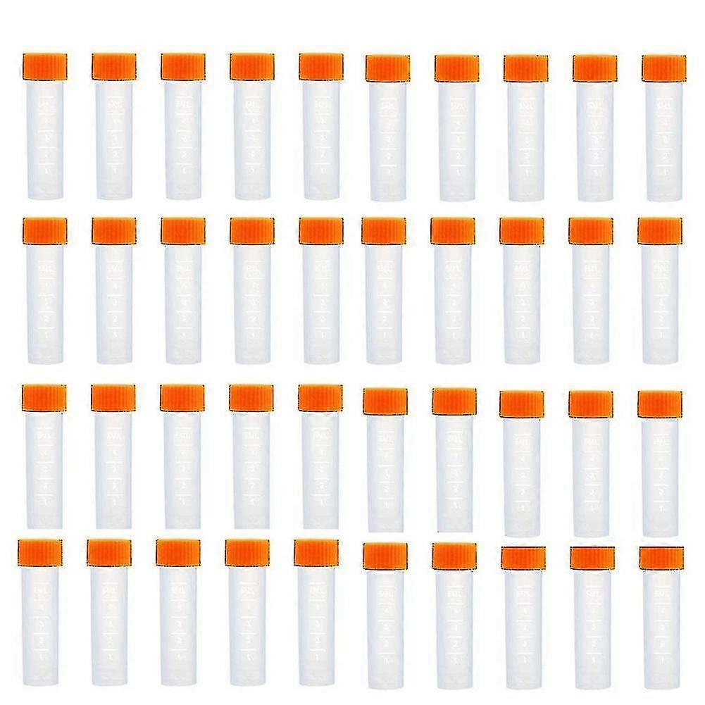 200pcs Plastic Test Tubes With Screw Cap,5ml Centrifuge Test Tube, Plastic Freeze Test Tubes,for Of