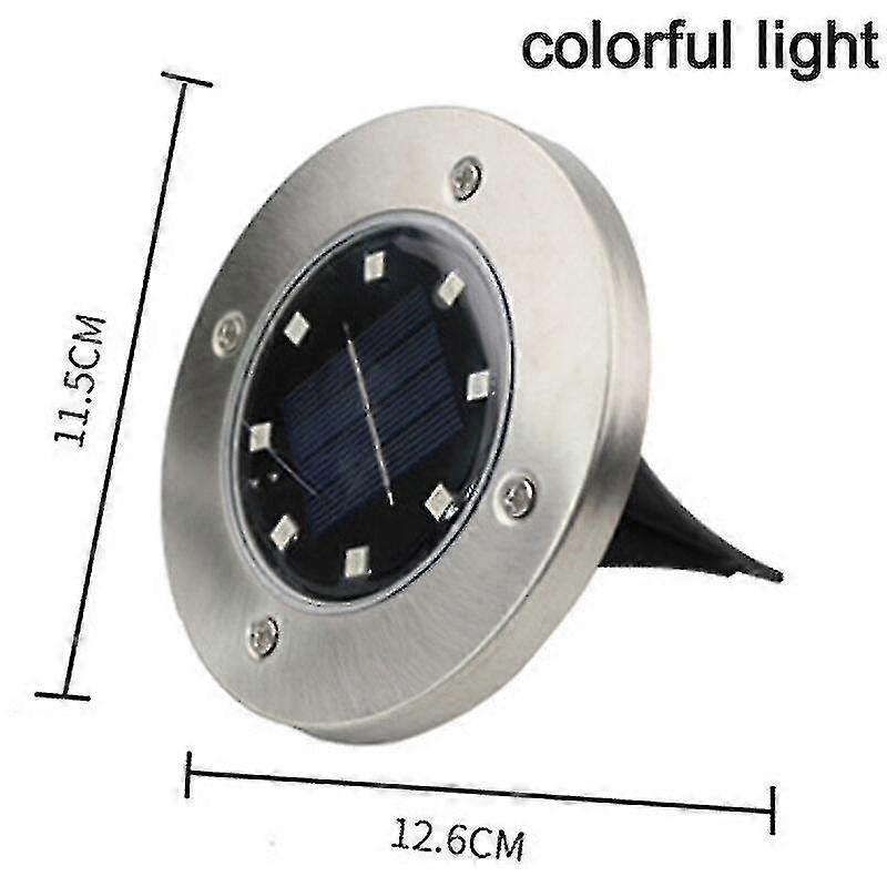 8pcs Solar Ground Light, Led Solar Disc Light Outdoor Waterproof Garden Landscape Lighting8 Colorful-ZZY