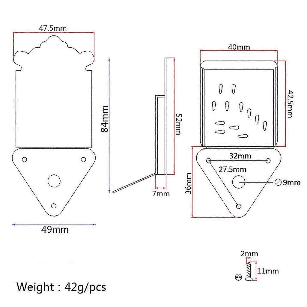 2x 3-6-String Cigar Box Guitar Tailpiece Bridge for Mandolin Replacement Parts